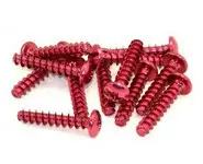 12 Tornillos Rosca Chapa 6x30 Rojo